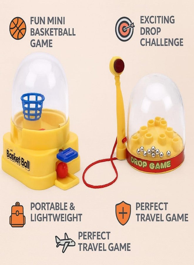 Fun4You Mini Basketball & Drop Game Toy Set - 2 in 1 Tabletop Skill Game for Kids | Portable Indoor Fun Toy for Boys & Girls | Mini Hand Game, Return Gift, Birthday Gift Toy - Image 5